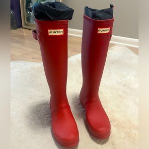 Hunter boots with matching socks - worn once!